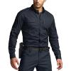 CQR Men’s Long Sleeve Tactical Shirts, Ripstop Military Work Shirts, UPF 50+ Breathable Button Down Outdoor Hiking Shirt(Journeyman Operator Navy)