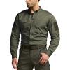 CQR Men’s Long Sleeve Tactical Shirts, Ripstop Military Work Shirts, UPF 50+ Breathable Button Down Outdoor Hiking Shirt(Journeyman Soil Green)
