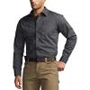 CQR Men’s Long Sleeve Tactical Shirts, Ripstop Military Work Shirts, UPF 50+ Breathable Button Down Outdoor Hiking Shirt(Metro Charcoal)
