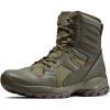 CQR Men’s Military Tactical Boots, Lightweight 6 Inches Hiking Combat Boot Durable Breathable Outdoor Work Motorcycle Footwear(Patrol 6 With Zipper Soil Green)