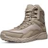 CQR Men’s Military Tactical Boots, Lightweight 6 Inches Hiking Combat Boot Durable Breathable Outdoor Work Motorcycle Footwear(Side Zip Sand)