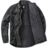 CQR Men’s Plaid Flannel Shirt Jacket, Long Sleeve Soft Warm Sherpa/Quilted Lined Jacket, Outdoor Button Up/Zip-Front Jacket(Stealth Amazon Grey)