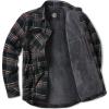 CQR Men’s Plaid Flannel Shirt Jacket, Long Sleeve Soft Warm Sherpa/Quilted Lined Jacket, Outdoor Button Up/Zip-Front Jacket(Stealth Coal Miner)
