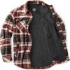 CQR Men’s Plaid Flannel Shirt Jacket, Long Sleeve Soft Warm Sherpa/Quilted Lined Jacket, Outdoor Button Up/Zip-Front Jacket(Stealth Folk Tale)