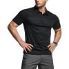 CQR Men’s Polo Shirts, Tactical Short Sleeve Golf Performance Shirts, Lightweight Dry Fit UPF 50+ Pique(Commander Black)