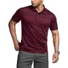 CQR Men’s Polo Shirts, Tactical Short Sleeve Golf Performance Shirts, Lightweight Dry Fit UPF 50+ Pique(Commander Burgundy)