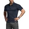 CQR Men’s Polo Shirts, Tactical Short Sleeve Golf Performance Shirts, Lightweight Dry Fit UPF 50+ Pique(Commander Police Navy)