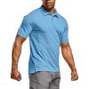 CQR Men’s Polo Shirts, Tactical Short Sleeve Golf Performance Shirts, Lightweight Dry Fit UPF 50+ Pique(Frost Essential Aero Blue)