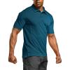 CQR Men’s Polo Shirts, Tactical Short Sleeve Golf Performance Shirts, Lightweight Dry Fit UPF 50+ Pique(Frost Essential Dark Teal)