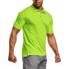 CQR Men’s Polo Shirts, Tactical Short Sleeve Golf Performance Shirts, Lightweight Dry Fit UPF 50+ Pique(Frost Essential Neon Yellow)