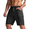 CQR Men’s Quick Dry Stretch Hiking Cargo Shorts, Lightweight Water Resistant Tactical Casual, Golf & Outdoor with Pockets(Rocky Black)