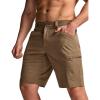 CQR Men’s Quick Dry Stretch Hiking Cargo Shorts, Lightweight Water Resistant Tactical Casual, Golf & Outdoor with Pockets(Rocky Hazelnut)