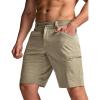 CQR Men’s Quick Dry Stretch Hiking Cargo Shorts, Lightweight Water Resistant Tactical Casual, Golf & Outdoor with Pockets(Rocky Tan)
