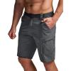 CQR Men’s Quick Dry Stretch Hiking Cargo Shorts, Lightweight Water Resistant Tactical Casual, Golf & Outdoor with Pockets(Shendo Trail W/Belt Carbon Grey)