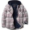 CQR Men’s Quilted Lined Flannel Hooded Shirt Jacket, Soft Warm Long Sleeve Outdoor Cotton Plaid Shirt Jackets(Quilted Lined Cloudy Home)
