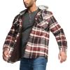 CQR Men’s Quilted Lined Flannel Hooded Shirt Jacket, Soft Warm Long Sleeve Outdoor Cotton Plaid Shirt Jackets(Quilted Lined Folk Tale)