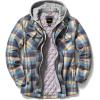 CQR Men’s Quilted Lined Flannel Hooded Shirt Jacket, Soft Warm Long Sleeve Outdoor Cotton Plaid Shirt Jackets(Quilted Lined Full Zip Ocean-sand)