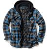 CQR Men’s Quilted Lined Flannel Hooded Shirt Jacket, Soft Warm Long Sleeve Outdoor Cotton Plaid Shirt Jackets(Quilted Lined Full Zip River Plaid)