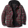 CQR Men’s Quilted Lined Flannel Hooded Shirt Jacket, Soft Warm Long Sleeve Outdoor Cotton Plaid Shirt Jackets(Quilted Lined Holiday Mood)