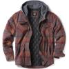 CQR Men’s Quilted Lined Flannel Hooded Shirt Jacket, Soft Warm Long Sleeve Outdoor Cotton Plaid Shirt Jackets(Stealth Harvest)