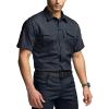CQR Men’s Short Sleeve Tactical Shirts, UPF 50+ Ripstop Military Work Shirts, Breathable Button Down Outdoor Hiking Shirt(Journeyman Operator Navy)
