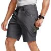 CQR Men’s Stretch Utility Shorts, Lightweight Quick Dry Casual Shorts, Hiking Golf Cargo Shorts with Zipper Pockets(Sedona Charcoal)