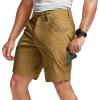 CQR Men’s Stretch Utility Shorts, Lightweight Quick Dry Casual Shorts, Hiking Golf Cargo Shorts with Zipper Pockets(Sedona Golden Oak)