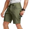 CQR Men’s Stretch Utility Shorts, Lightweight Quick Dry Casual Shorts, Hiking Golf Cargo Shorts with Zipper Pockets(Sedona Soil Green)