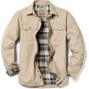 CQR Men’s Twill All Cotton Flannel Lined Shirt Jacket, Soft Brushed Outdoor Shirt Jacket(Twill Shirt Jacket Khaki)
