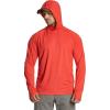 CQR Men’s UPF50+ Sun Protection Shirts, Quick Dry Long Sleeve Rash Guard, Athletic Running Workout Fishing Cooling Shirts(Protector Hoodie Rescue Orange)