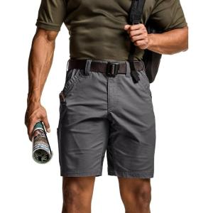 CQR Men’s Flex Casual Cargo Shorts, Lightweight Water Resistant Golf Shorts, Stretch Tactical Work Shorts with Multi-Pocket(Negotiator Charcoal)