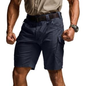 CQR Men’s Flex Casual Cargo Shorts, Lightweight Water Resistant Golf Shorts, Stretch Tactical Work Shorts with Multi-Pocket(Tac Operator Navy)
