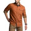 CQR Men’s 100% All Cotton Button Down Flannel Shirts, Long Sleeve Brushed Warm Soft Casual Outdoor Plaid Shirt(Corduroy Camel)