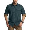 CQR Men’s 100% All Cotton Button Down Flannel Shirts, Long Sleeve Brushed Warm Soft Casual Outdoor Plaid Shirt(Corduroy Forest Green)