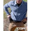 CQR Men’s 100% All Cotton Button Down Flannel Shirts, Long Sleeve Brushed Warm Soft Casual Outdoor Plaid Shirt(Corduroy French Blue)