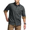 CQR Men’s 100% All Cotton Button Down Flannel Shirts, Long Sleeve Brushed Warm Soft Casual Outdoor Plaid Shirt(Corduroy Grey)