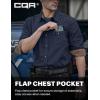 CQR Men’s 100% All Cotton Button Down Flannel Shirts, Long Sleeve Brushed Warm Soft Casual Outdoor Plaid Shirt(Corduroy Midnight Navy)