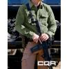 CQR Men’s 100% All Cotton Button Down Flannel Shirts, Long Sleeve Brushed Warm Soft Casual Outdoor Plaid Shirt(Corduroy Moss Green)