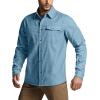 CQR Men’s 100% All Cotton Button Down Flannel Shirts, Long Sleeve Brushed Warm Soft Casual Outdoor Plaid Shirt(Corduroy Peacock Blue)