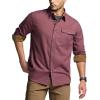 CQR Men’s 100% All Cotton Button Down Flannel Shirts, Long Sleeve Brushed Warm Soft Casual Outdoor Plaid Shirt(Corduroy Wild Pink)