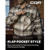 CQR Men’s 100% All Cotton Button Down Flannel Shirts, Long Sleeve Brushed Warm Soft Casual Outdoor Plaid Shirt(Plaid Affogato)