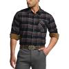 CQR Men’s 100% All Cotton Button Down Flannel Shirts, Long Sleeve Brushed Warm Soft Casual Outdoor Plaid Shirt(Plaid Coal Miner)