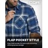 CQR Men’s 100% All Cotton Button Down Flannel Shirts, Long Sleeve Brushed Warm Soft Casual Outdoor Plaid Shirt(Plaid Deep Ocean)