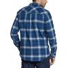 CQR Men’s 100% All Cotton Button Down Flannel Shirts, Long Sleeve Brushed Warm Soft Casual Outdoor Plaid Shirt(Plaid Deep Ocean)