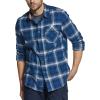 CQR Men’s 100% All Cotton Button Down Flannel Shirts, Long Sleeve Brushed Warm Soft Casual Outdoor Plaid Shirt(Plaid Deep Ocean)