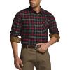 CQR Men’s 100% All Cotton Button Down Flannel Shirts, Long Sleeve Brushed Warm Soft Casual Outdoor Plaid Shirt(Plaid Holiday Mood)