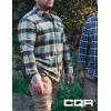 CQR Men’s 100% All Cotton Button Down Flannel Shirts, Long Sleeve Brushed Warm Soft Casual Outdoor Plaid Shirt(Plaid Ocean Sand)