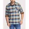 CQR Men’s 100% All Cotton Button Down Flannel Shirts, Long Sleeve Brushed Warm Soft Casual Outdoor Plaid Shirt(Plaid Ocean Sand)