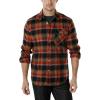 CQR Men’s 100% All Cotton Button Down Flannel Shirts, Long Sleeve Brushed Warm Soft Casual Outdoor Plaid Shirt(Plaid Orange Rust)