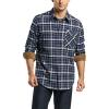 CQR Men’s 100% All Cotton Button Down Flannel Shirts, Long Sleeve Brushed Warm Soft Casual Outdoor Plaid Shirt(Plaid Prussian Blue)